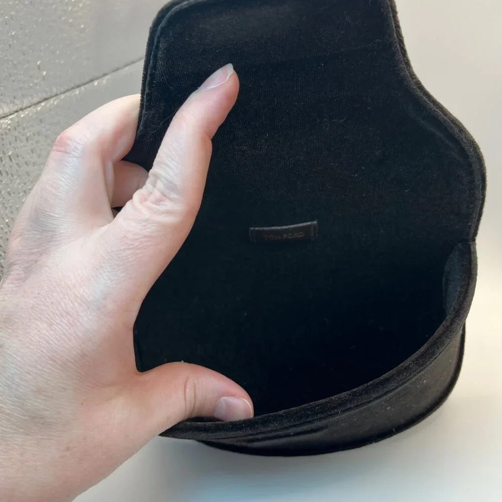 Tom Ford Chocolate Brown Velvet Empty Sunglasses Case